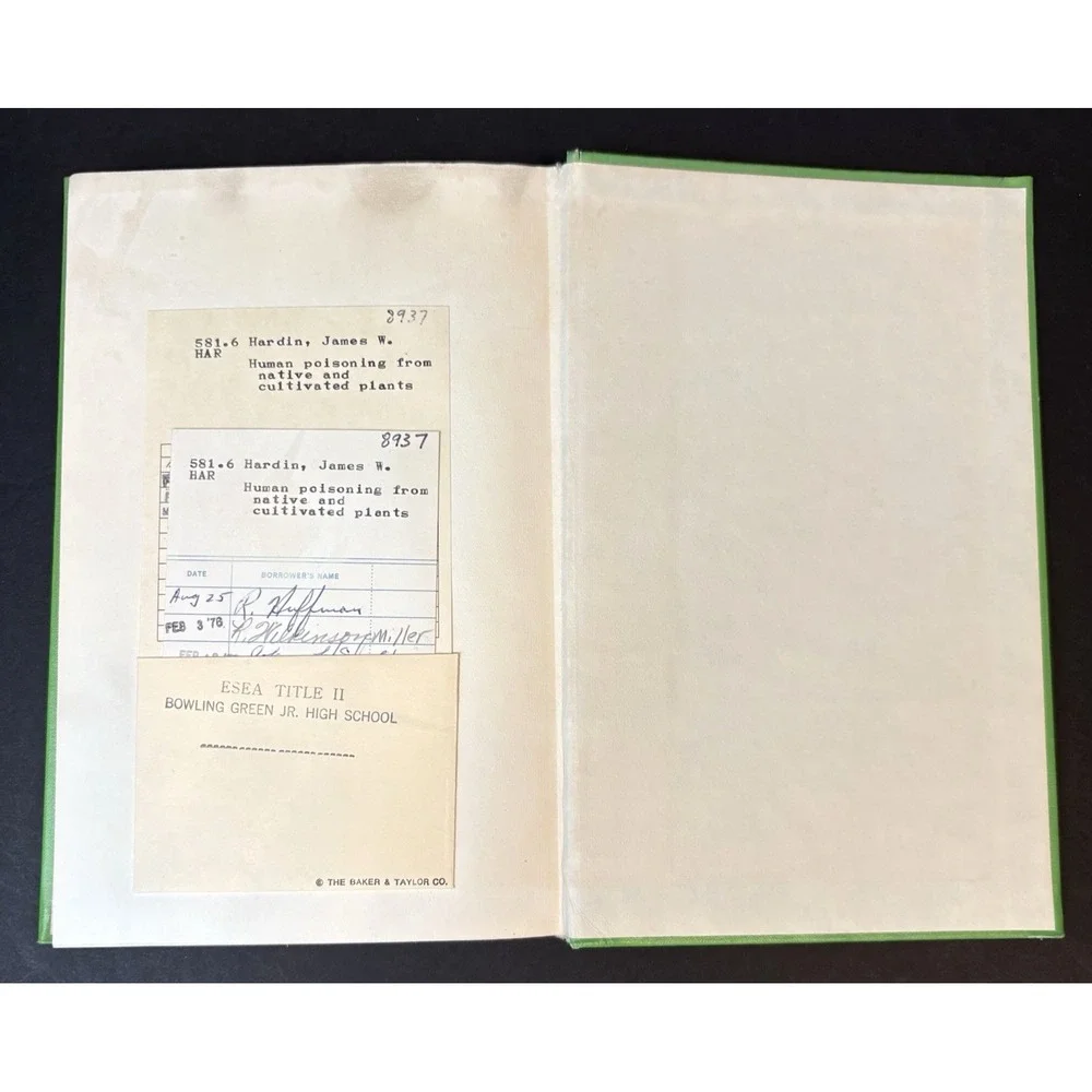 Human Poisoning by Native and Cultivated Plants by James Hardin 1974 HB